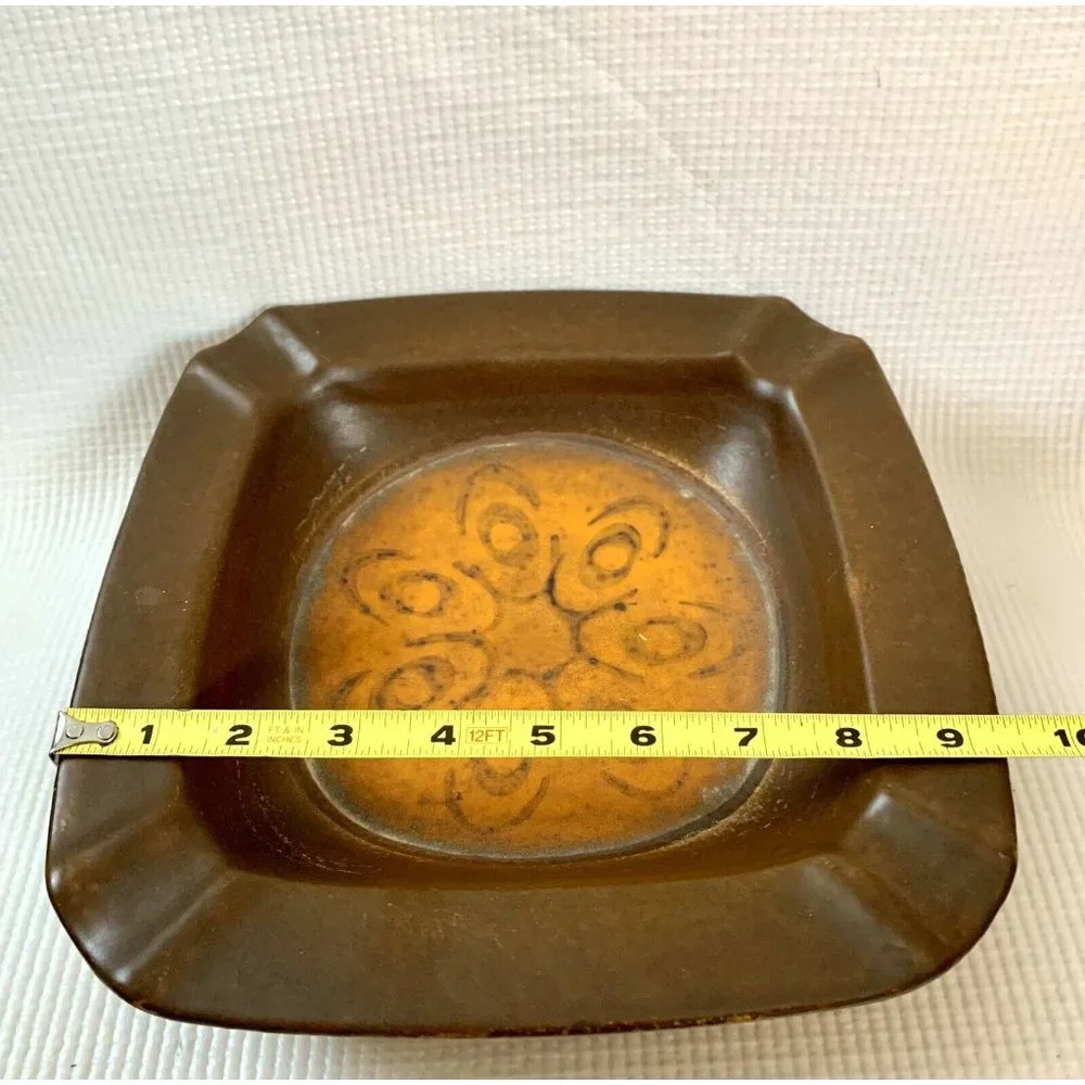Vintage Art Deco MCM Pottery Ashtray Germany Numbered Tobacciana